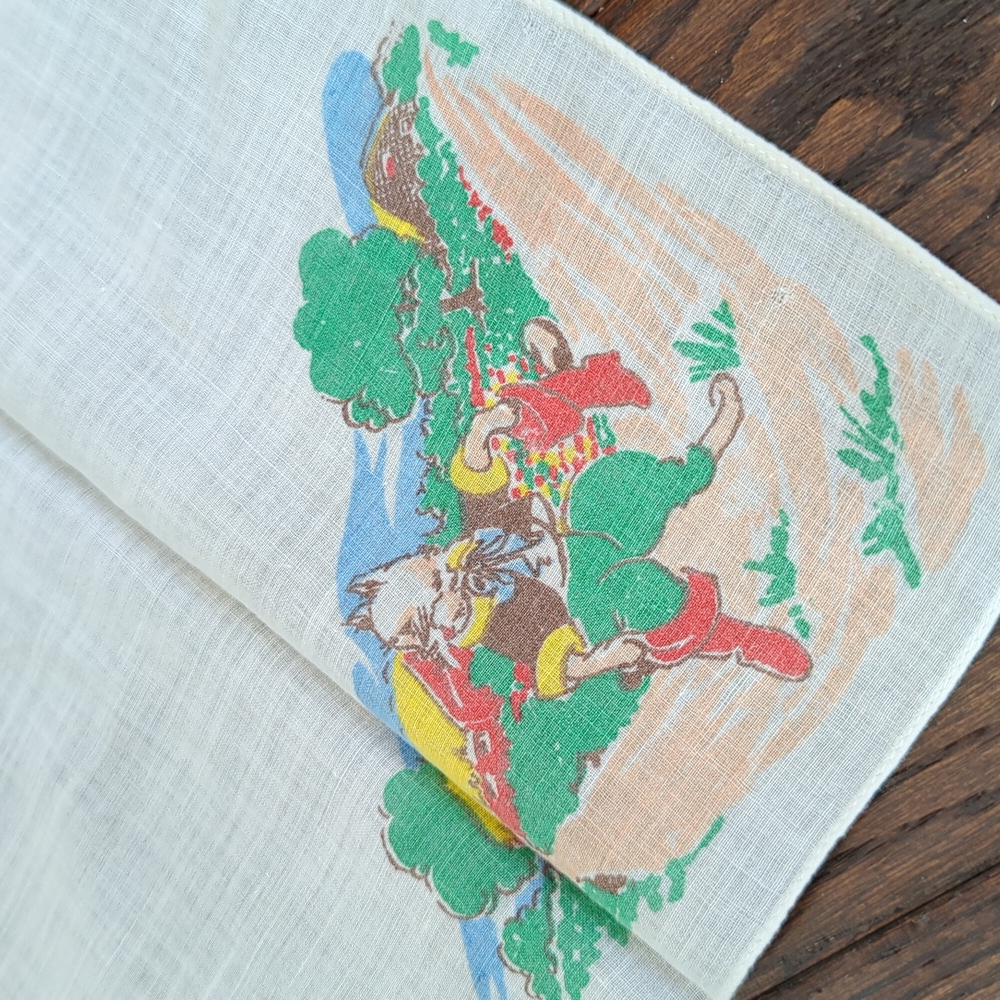 Vintage Puss In Boots Children's Cotton Handkerchief